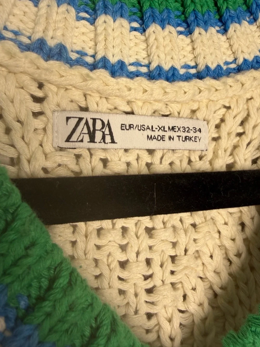 Zara Cream Cable Knit Sweater Vest V-Neck Preppy Varsity Chunky Knit Cottagecore